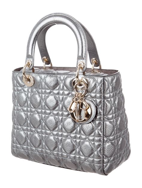 silver dior purse|lady dior pouch bag.